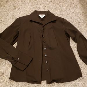 Talbots brown button up shirt